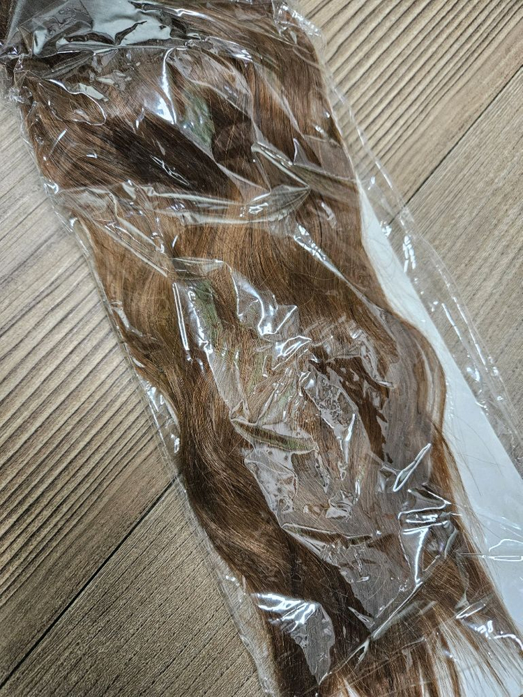 새상품) 똑딱이 웨이브 오렌지 브라운 머리 피스 부분--2