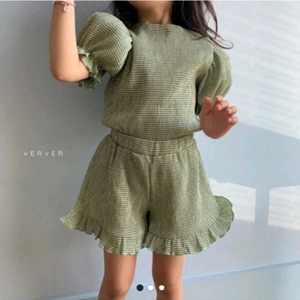 베르베르 퍼프 프릴 셋업 M(지지미 소재)