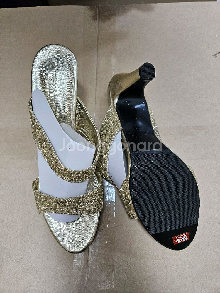 급매 새상품) 골드펄 이선 8cm 하이힐 뮬 여성 샌들--2