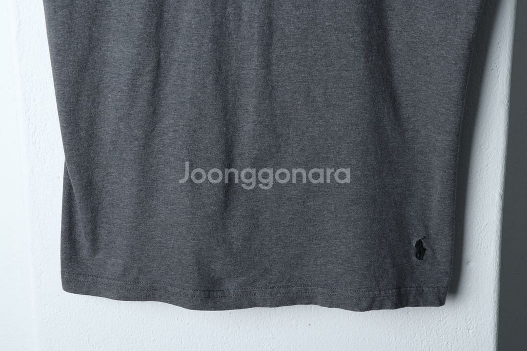 (L) 폴로 랄프로렌 반팔 티셔츠 브이넥 그레이 포니--1