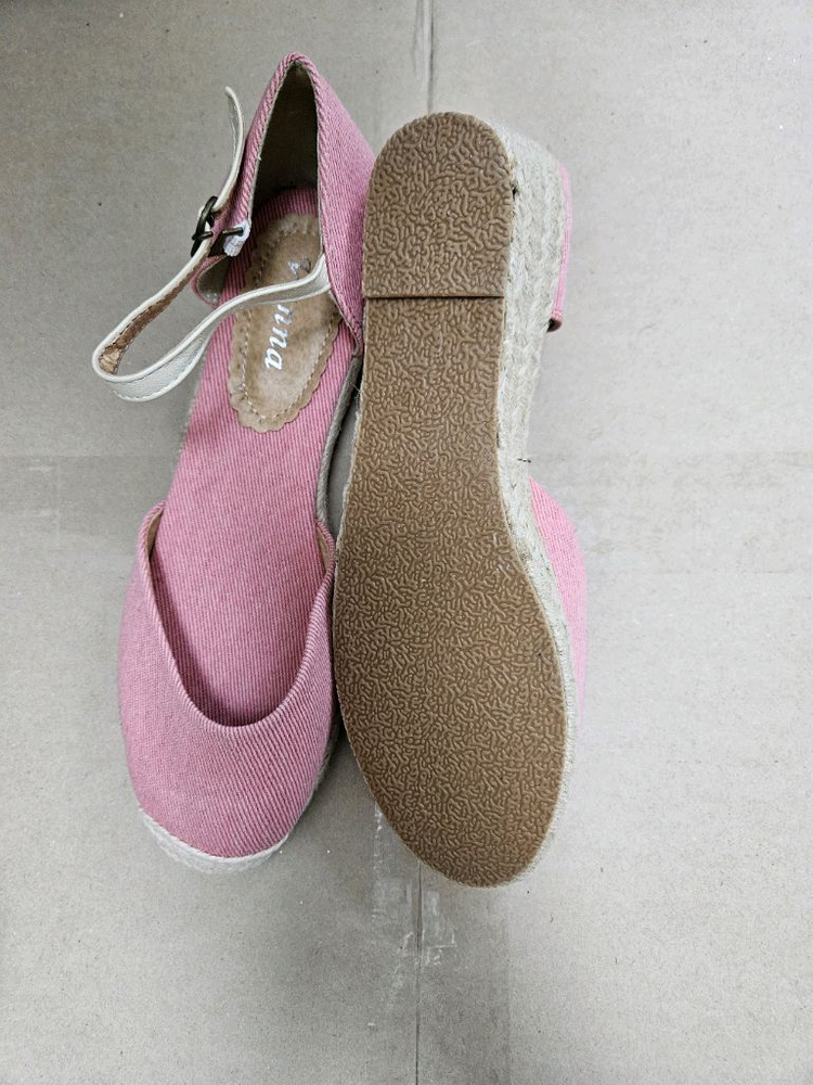 급매 새상품) 스트랩 에스파듀 웨지힐 샌들 슬리퍼 여성--2