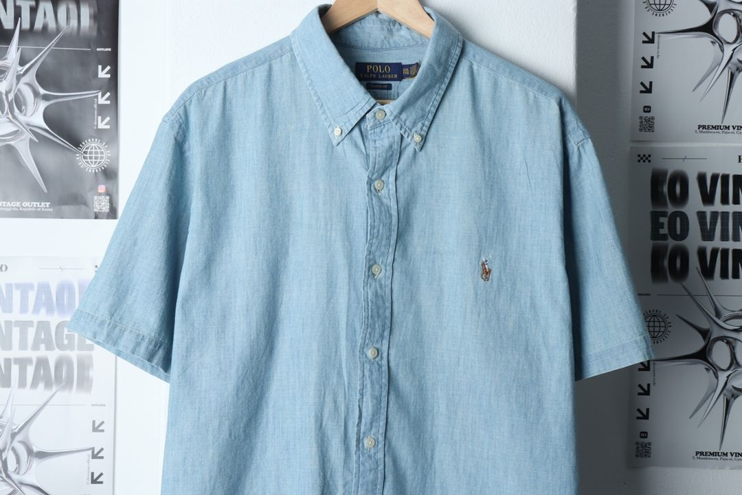 (2XL) 폴로 랄프로렌 반팔셔츠 남방 빅사이즈 데님 이미지