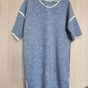 나나엘 트위드 연청반팔원피스