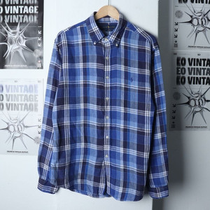 (L-XL) 폴로 랄프로렌 셔츠 남방 린넨 마 체크