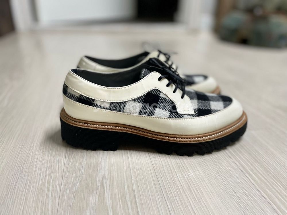 MSGM 화이트 체크 무늬 로퍼--1