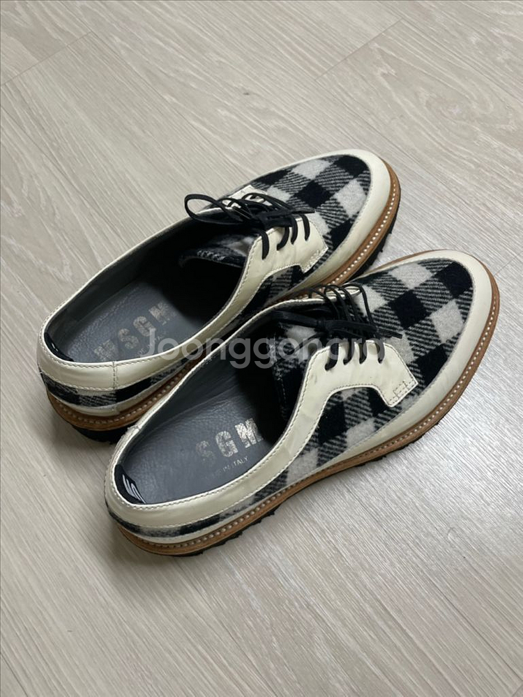 MSGM 화이트 체크 무늬 로퍼--3