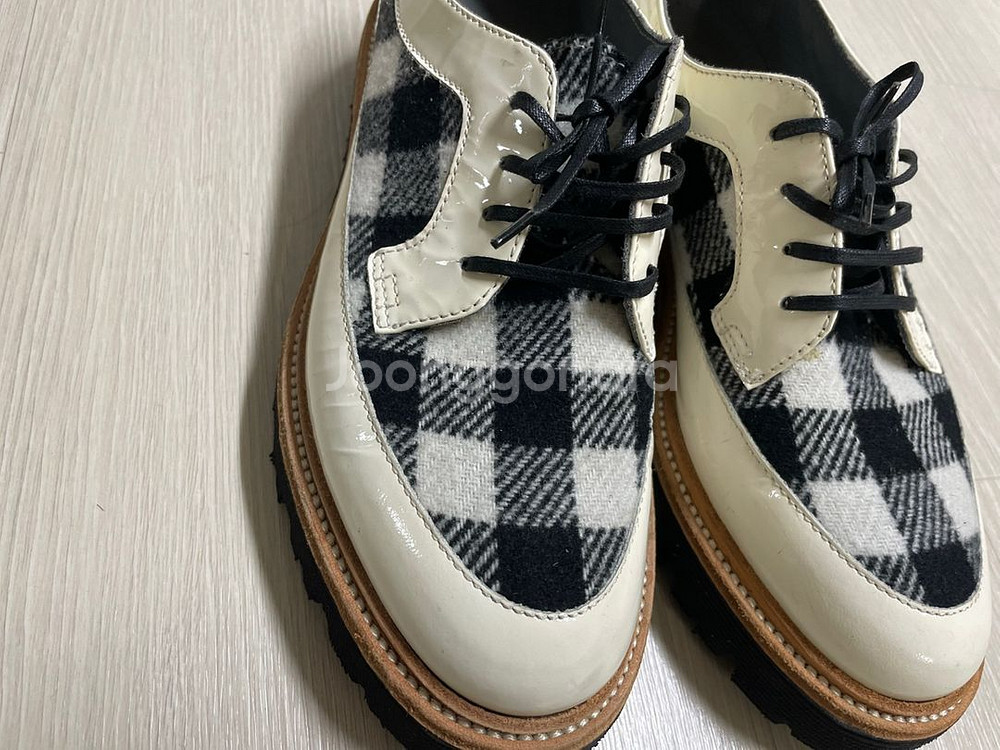 MSGM 화이트 체크 무늬 로퍼--4