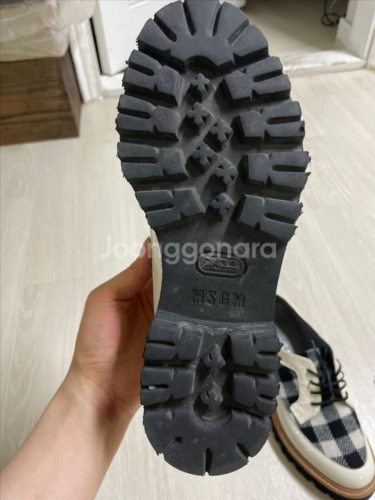 MSGM 화이트 체크 무늬 로퍼--6