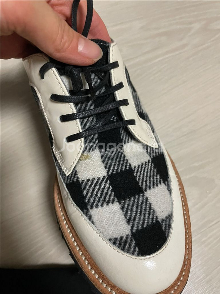 MSGM 화이트 체크 무늬 로퍼--7