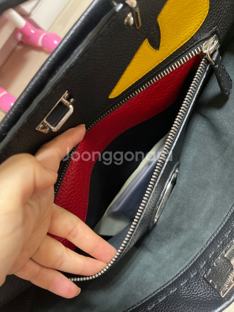 펜디 피카부 토트 탑 핸드백--4