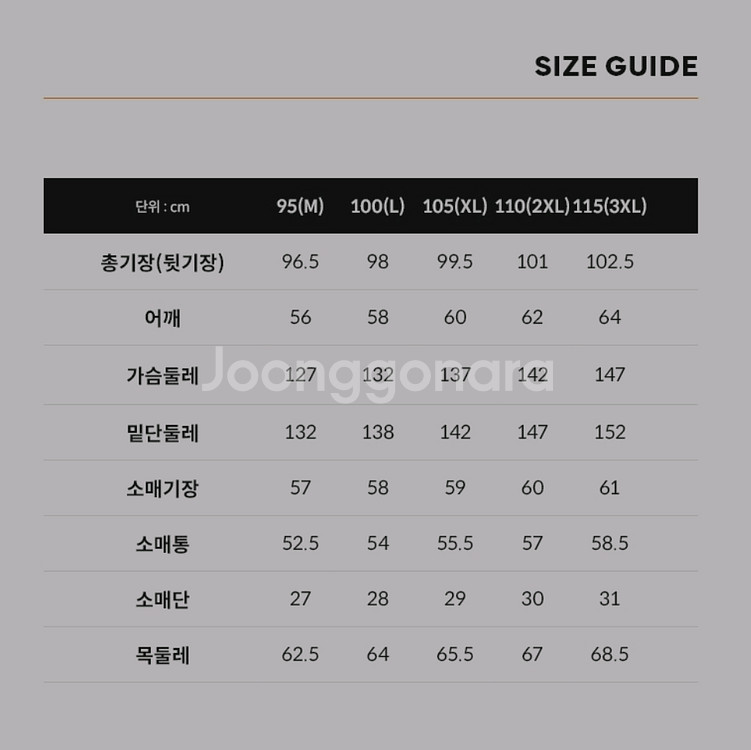 머랠 패딩 105 사이즈 그레이 색상--6