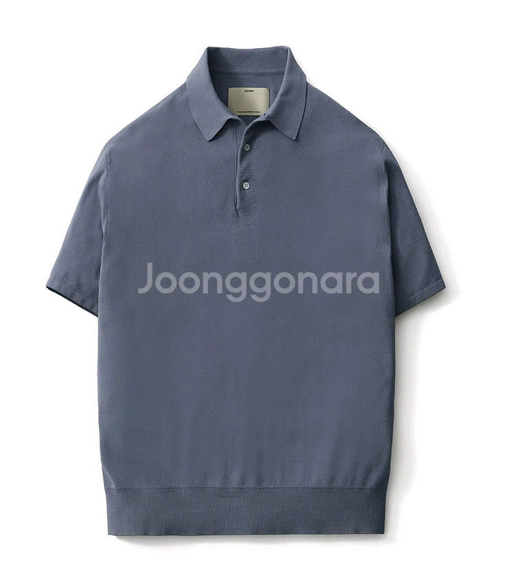 포터리 반팔 컴포트 폴로 니트 페이드 블루 2--0