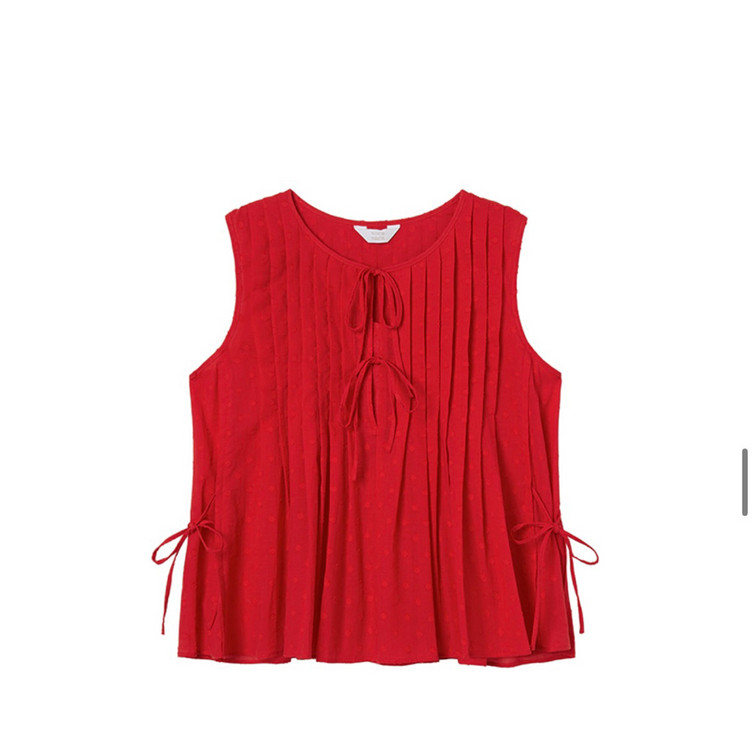 보카바카 레드 민소매 블라우스 판매! 이미지