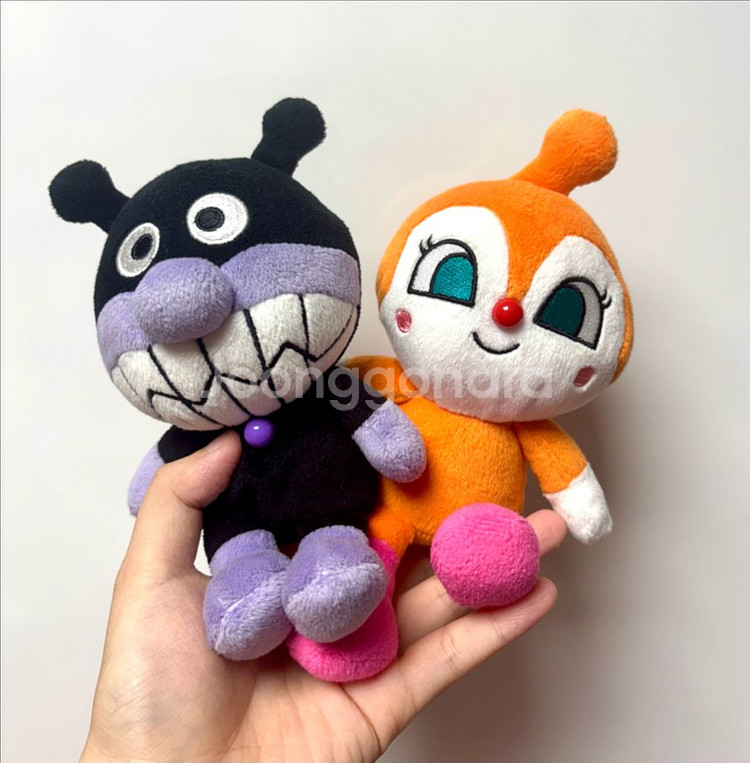 호빵맨 카레빵맨 세균맨 짤랑이 빈티지 인형 판매--1