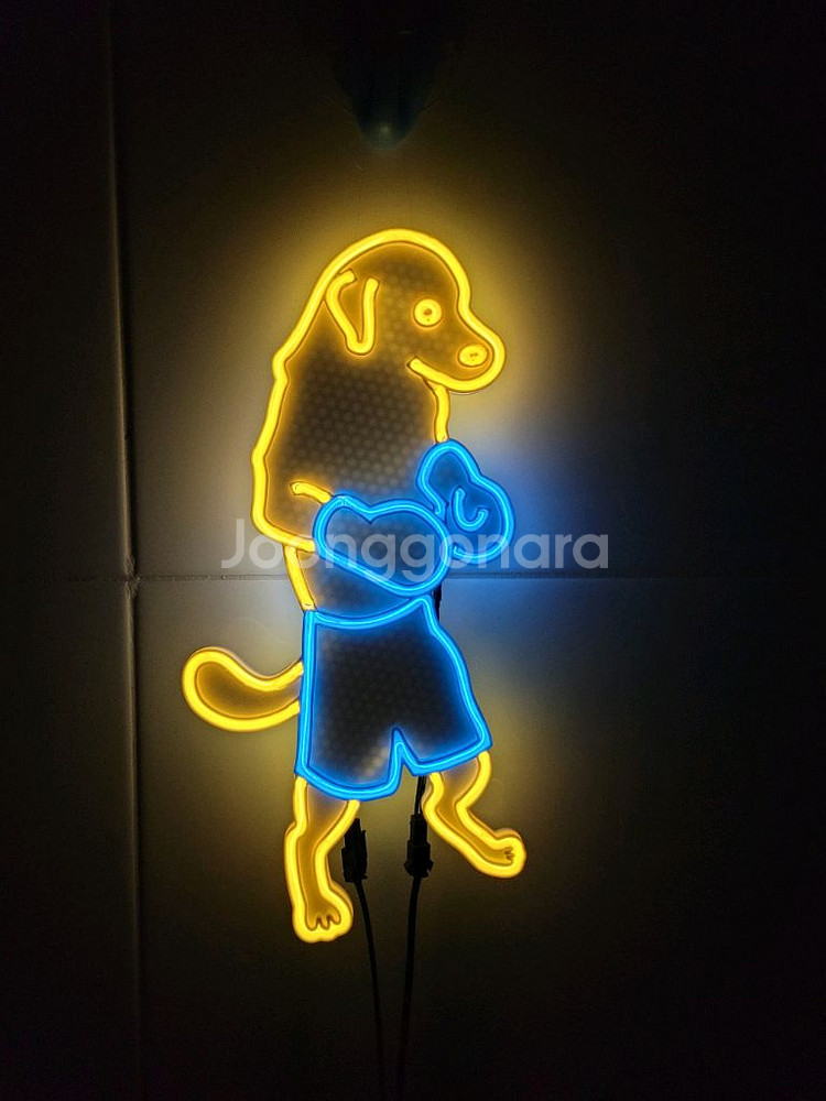 네온사인 강아지 복싱 복서 led 램프--1