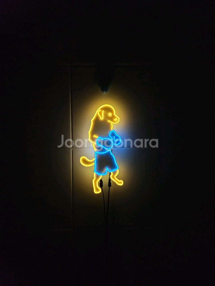네온사인 강아지 복싱 복서 led 램프--3