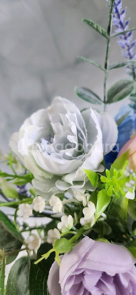 새상품)고급 블루톤 조화부케 인테리어소품--7