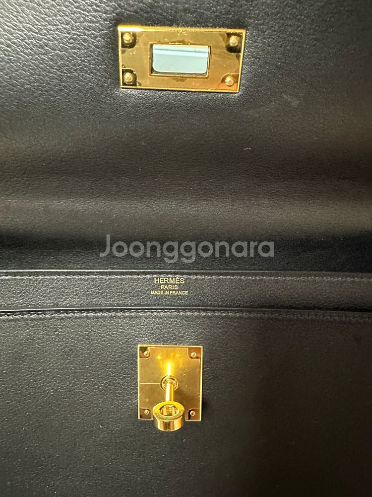 에르메스 켈리 데페슈 36 복스가죽 블랙 금장--3