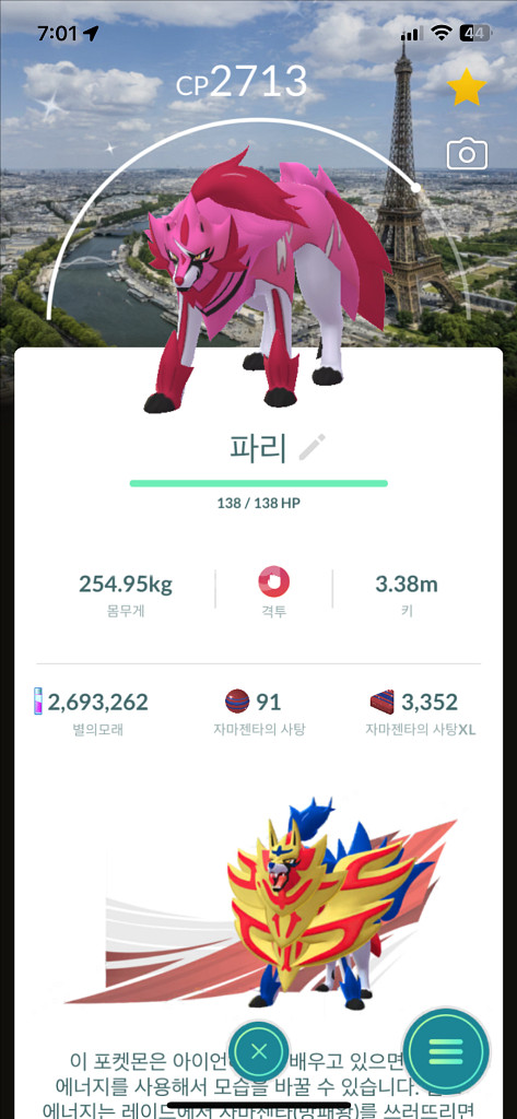 포켓몬고 자시안,자마젠타 오사카 뉴저지 파리 로케로치--0