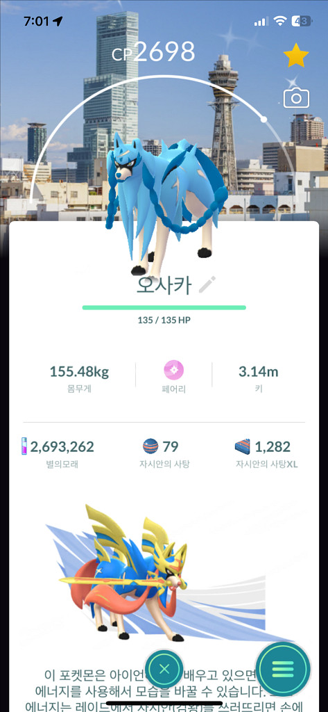 포켓몬고 자시안,자마젠타 오사카 뉴저지 파리 로케로치--5