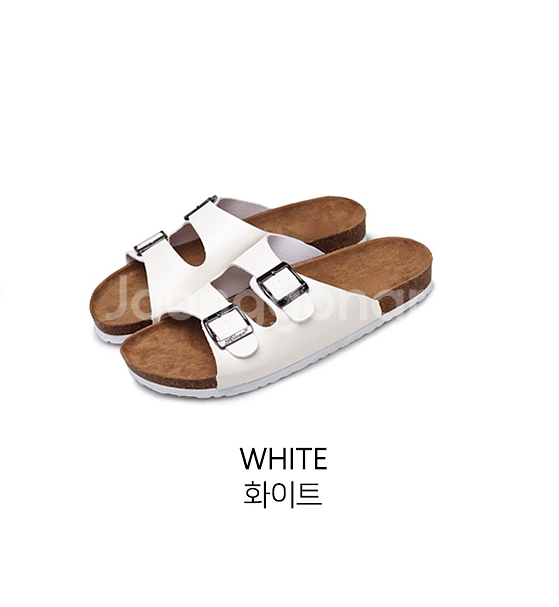 남녀공용 가죽 버클슬리퍼--2