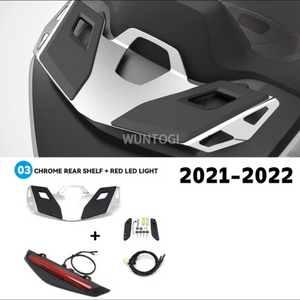오토바이 크롬 리어 쉘프 + LED 새상품