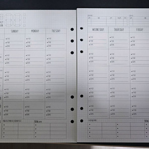 A5 6공 다이어리 속지 가계부 캐시북 (6개월분)
