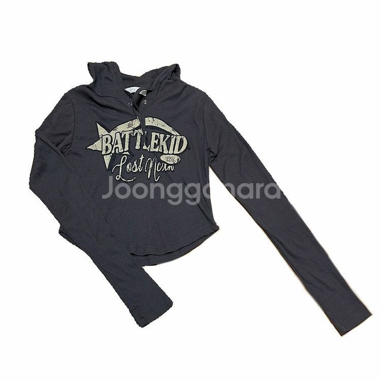 스타 스냅 후드 긴팔티--1