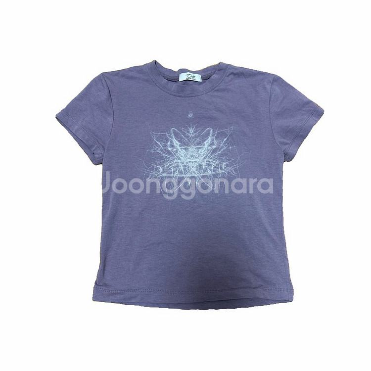 키치 프린팅 반팔티--1