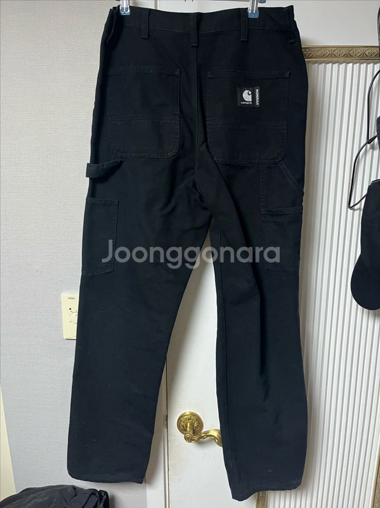 칼하트x웍스아웃 더블니 팬츠 블랙 W30xL32--1
