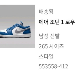 나이키조던1로우코트블루265