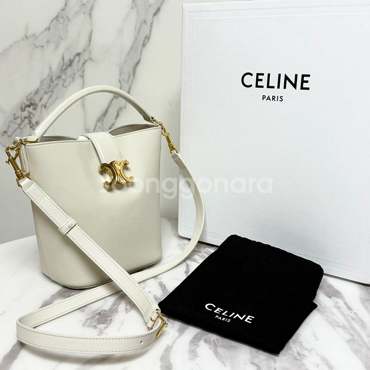 셀린느 버킷 루이즈백 화이트--5