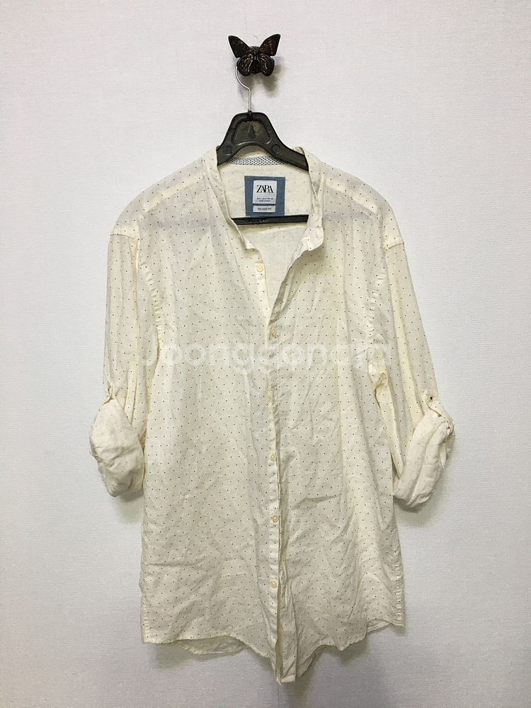 자라 남성 면+마 남방 셔츠--0