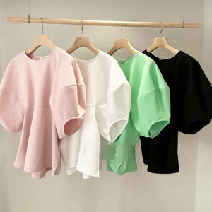 퍼프 소매 볼륨 쿨 반팔티(3color)ㅡ무배