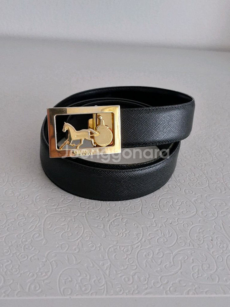 명품) CELINE 금장 벨트 남녀공용 정품--0