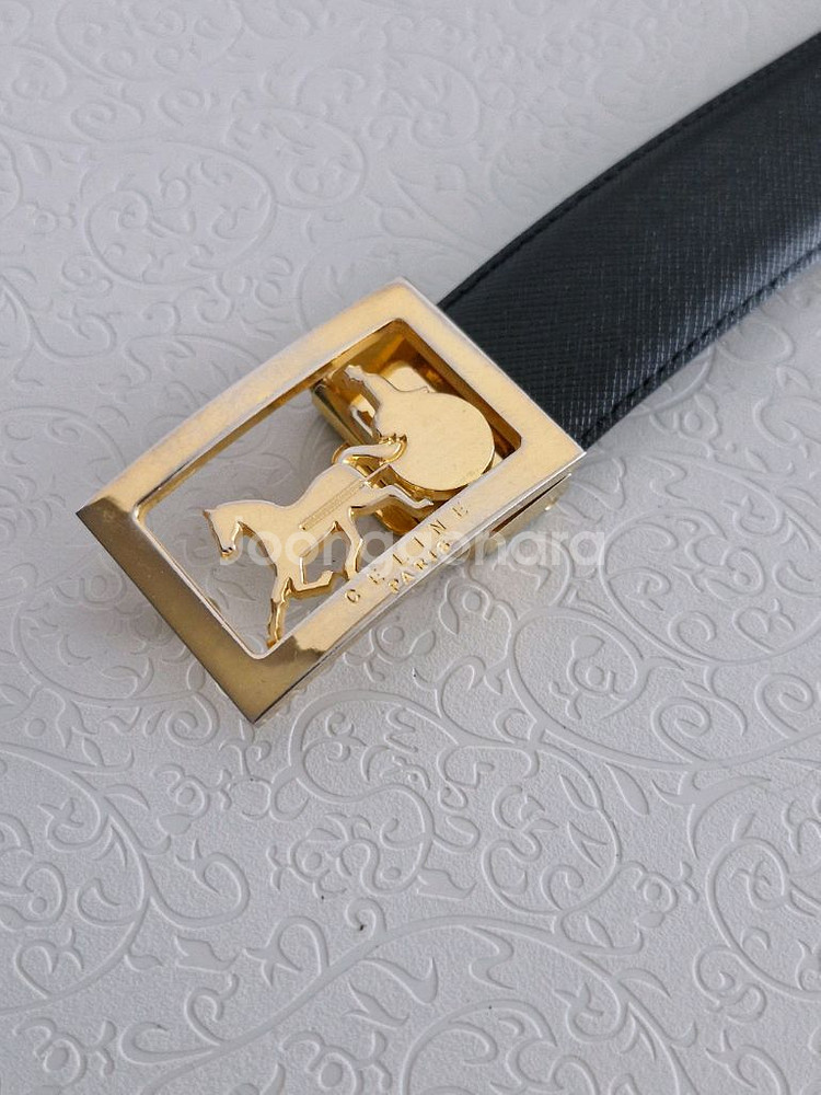 명품) CELINE 금장 벨트 남녀공용 정품--2