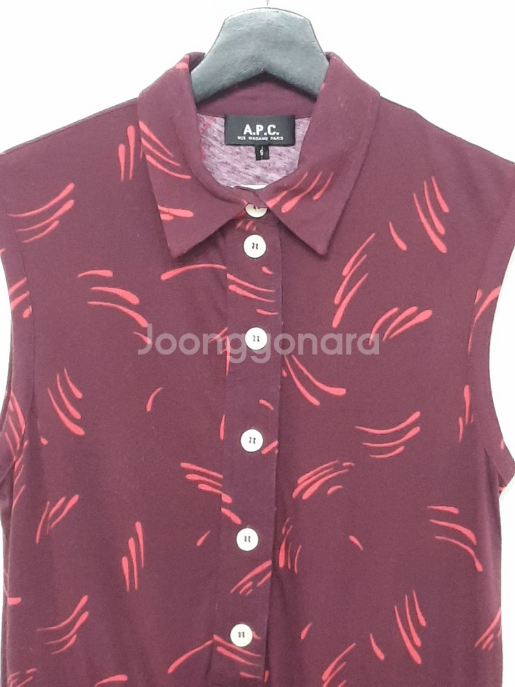 (M) 아페세 나시 원피스 패턴 민소매 카라넥 APC--1