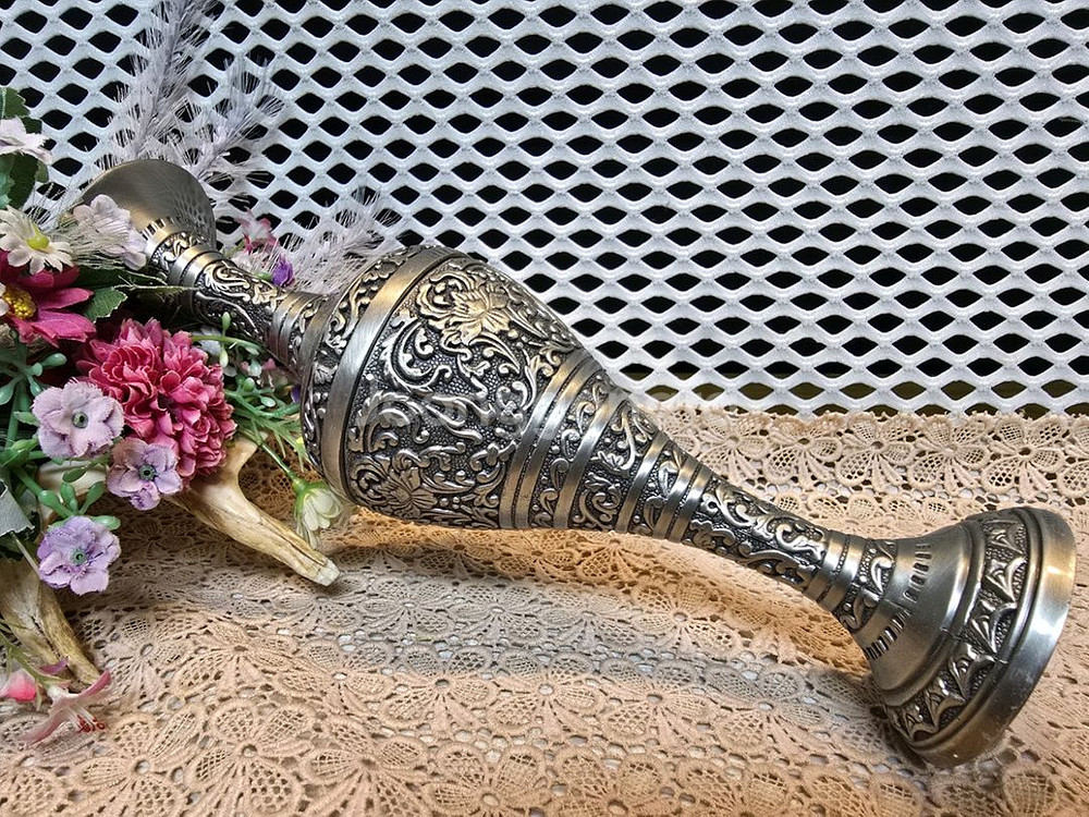 파리 앤틱샾 주석화병.--8