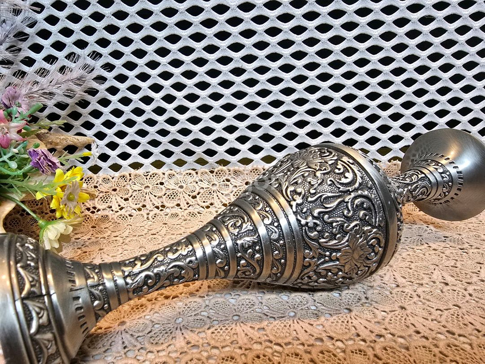 파리 앤틱샾 주석화병.--5