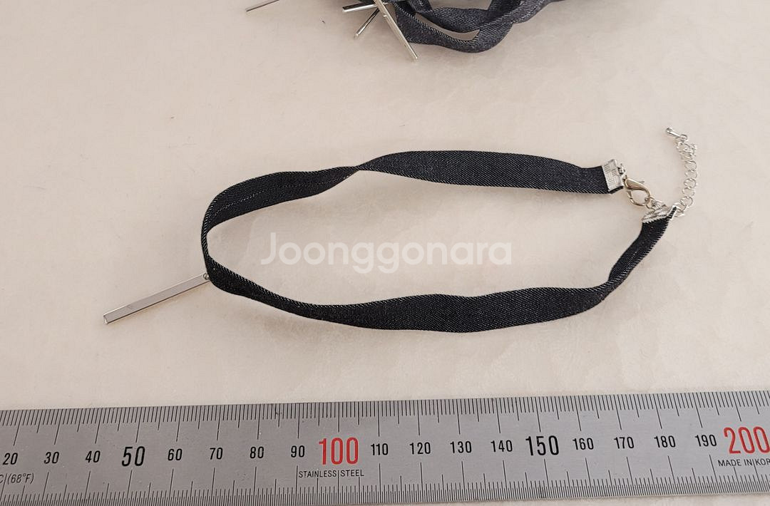 초커목걸이 블랙진목걸이 막대장식 28개 일괄--1