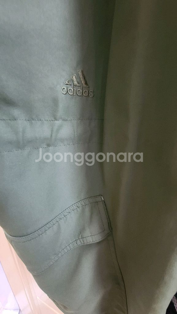 아디다스 카키색 후드 야상--6
