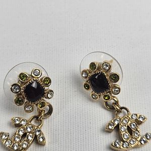 (정품인증)샤넬 코코마크 컬러스톤 피어싱 귀걸이05P