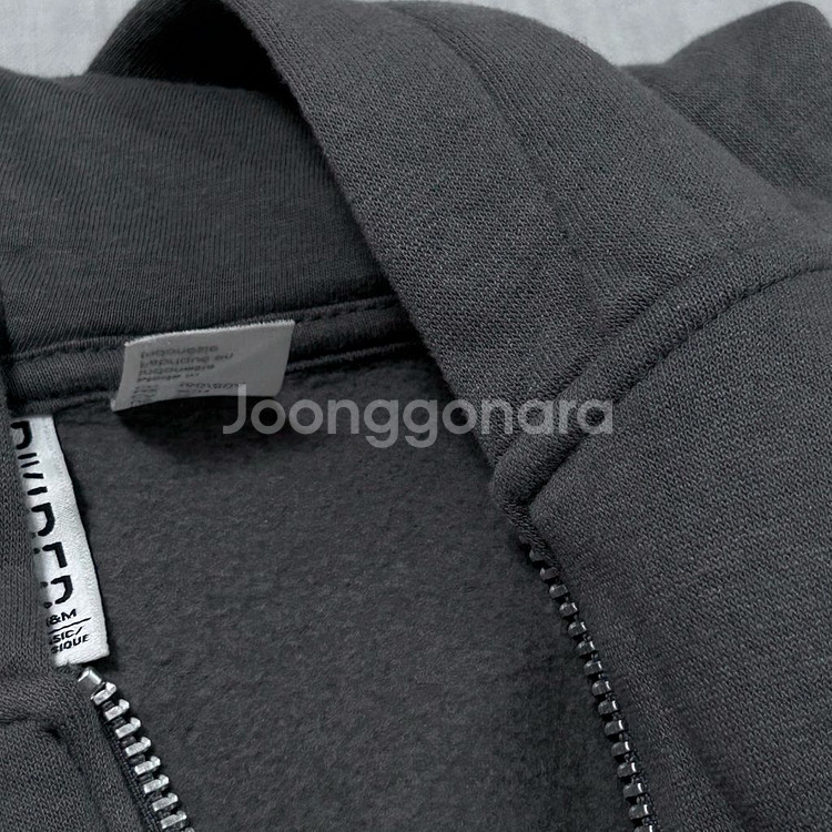 H&M 흐앤므 에이치엔엠 다크그레이 크롭기모후드집업XS--3