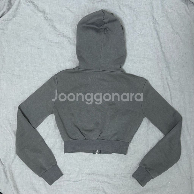 H&M 흐앤므 에이치엔엠 다크그레이 크롭기모후드집업XS--1