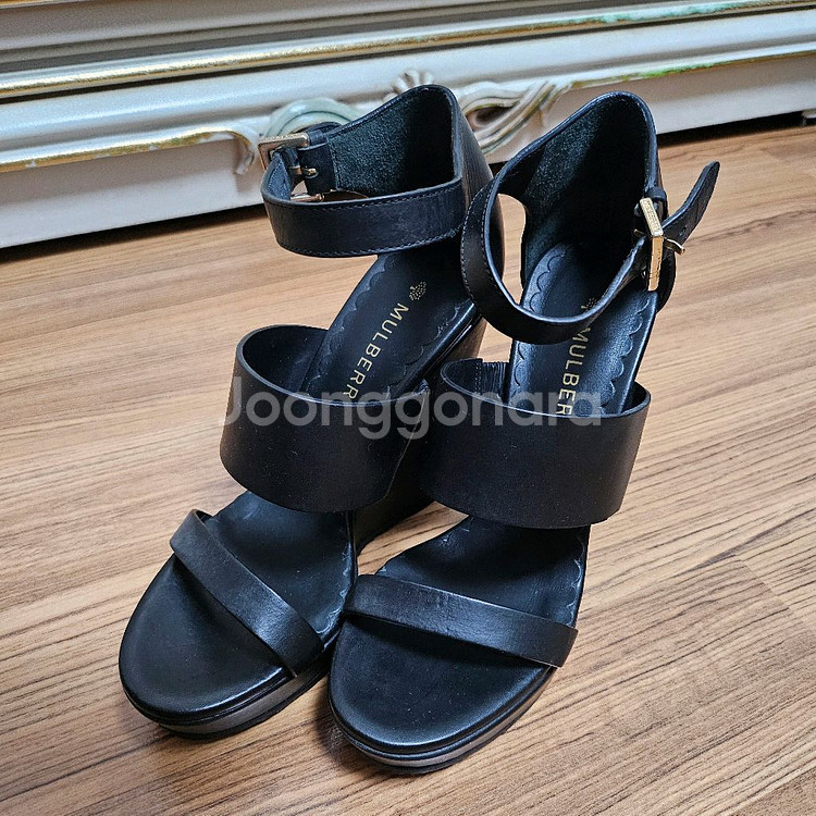 멀버리 블랙 웨지힐 샌들 37사이즈--0