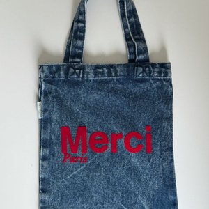 [새상품] 파리 merci 데님 에코백 미니