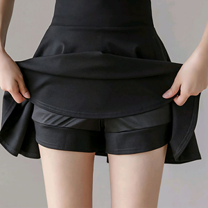 밴딩 플레어 속바지 미니 스커트 블랙 F