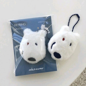 [새상품/애착인형] 짝눈 흰곰 키링(무우)