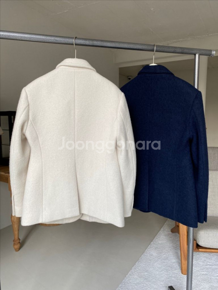 모어댄예스터데이 샌드 앙고라 울 자켓 숏코트 반코트--1
