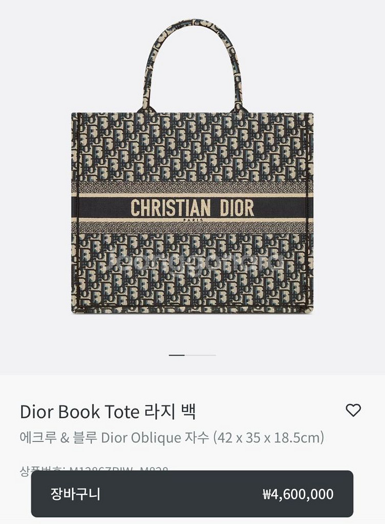 디올 북토트백 라지! 쿨거래시 310만!--6